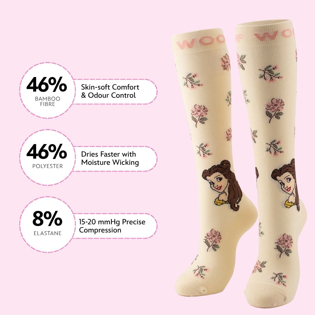 Disney's Beauty and the Beast Bamboo Compression Socks, Belle