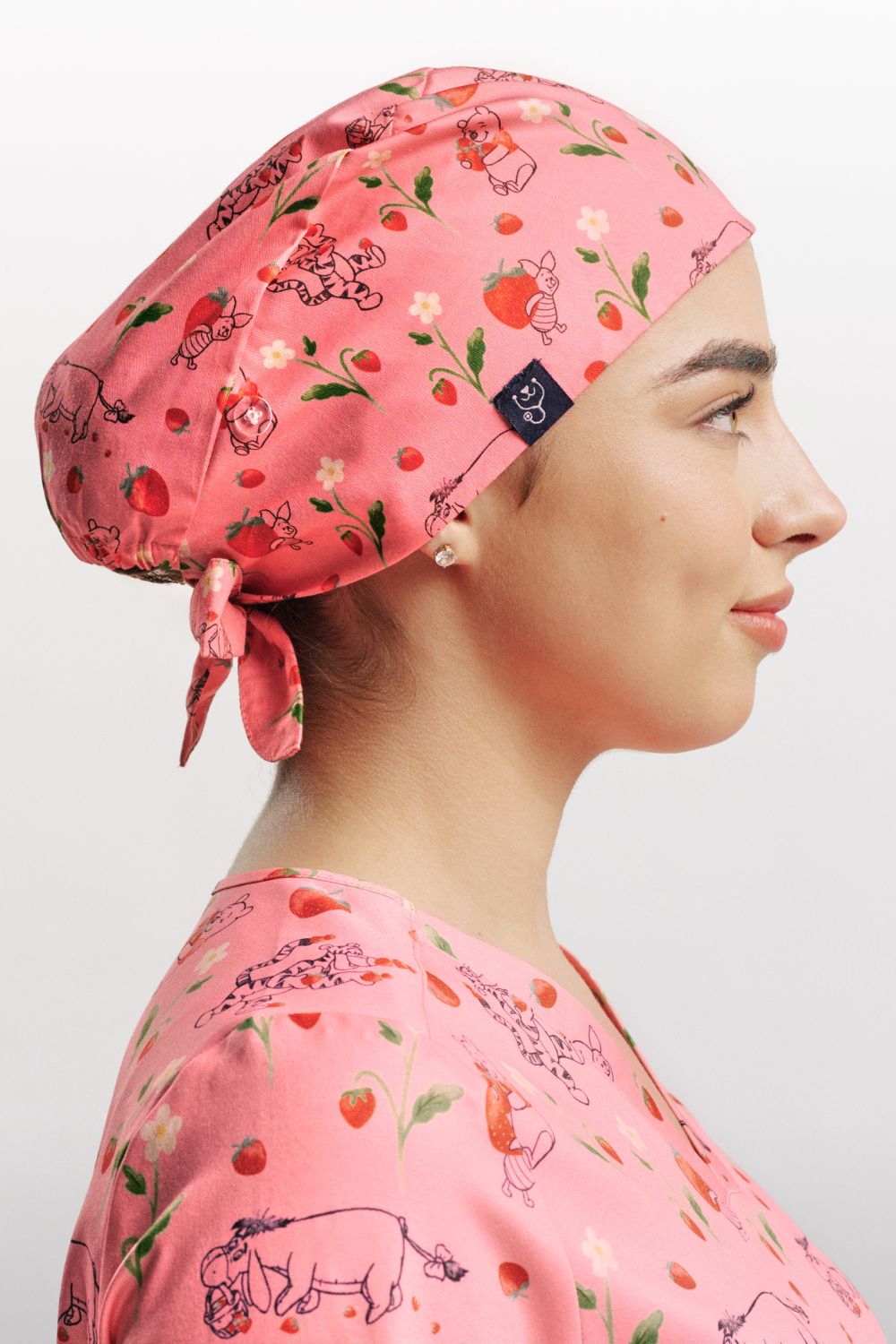Disney's Winnie The Pooh Women’s Scrub Cap, Strawberry Springtime