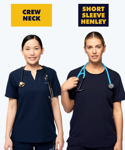 crew neck vs short sleeve henley