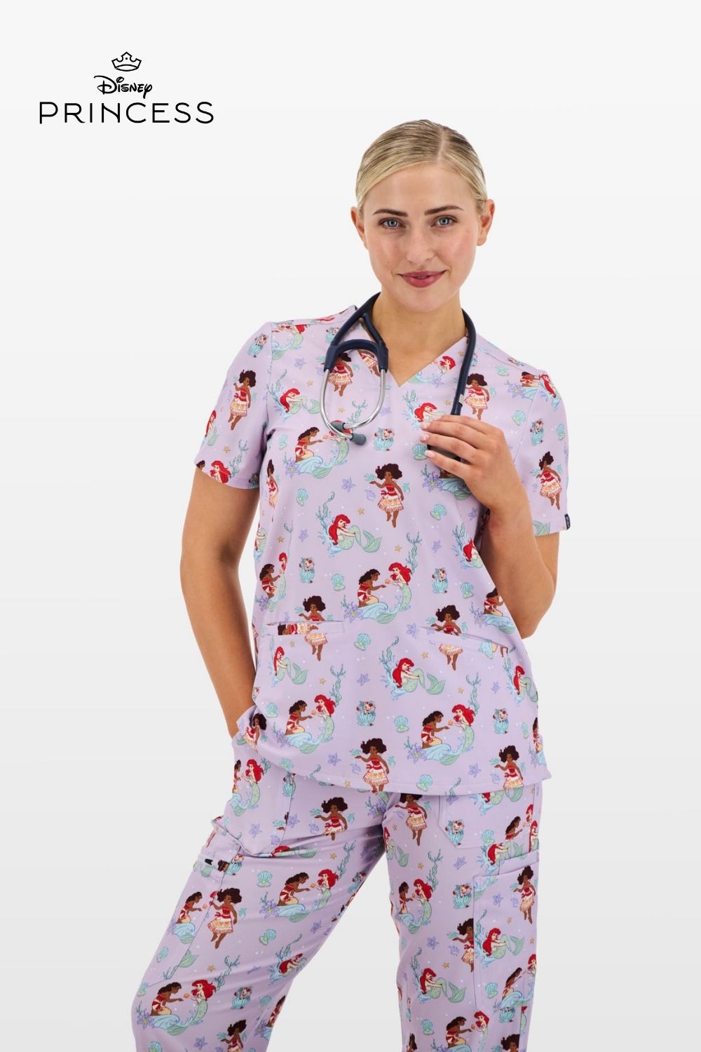 Disney Princess Women’s Scrub Set, Ocean of Dreams
