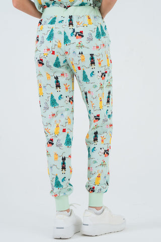 Christmas Tails Women’s 8-Pocket Cargo Scrub Pants