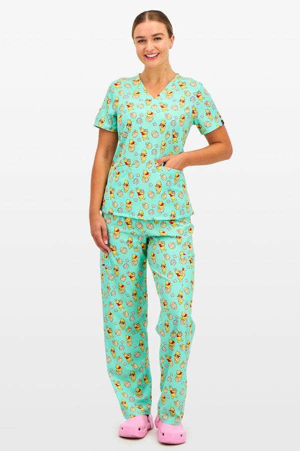 Disney’s Winnie the Pooh Women’s Scrub Set, Easter Egg Hunt