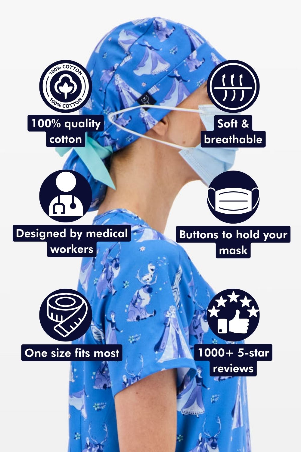 Disney's Frozen Scrub Cap, Winter Wishes