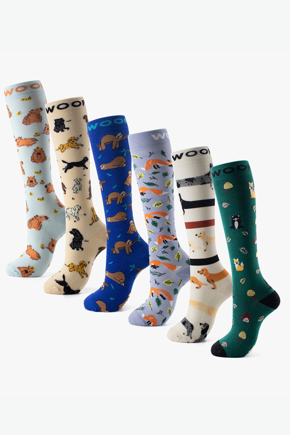 Cutest Creatures Bamboo Compression Socks 6 Pack