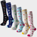 Positive Vibes Bamboo Compression Socks 6 Pack
