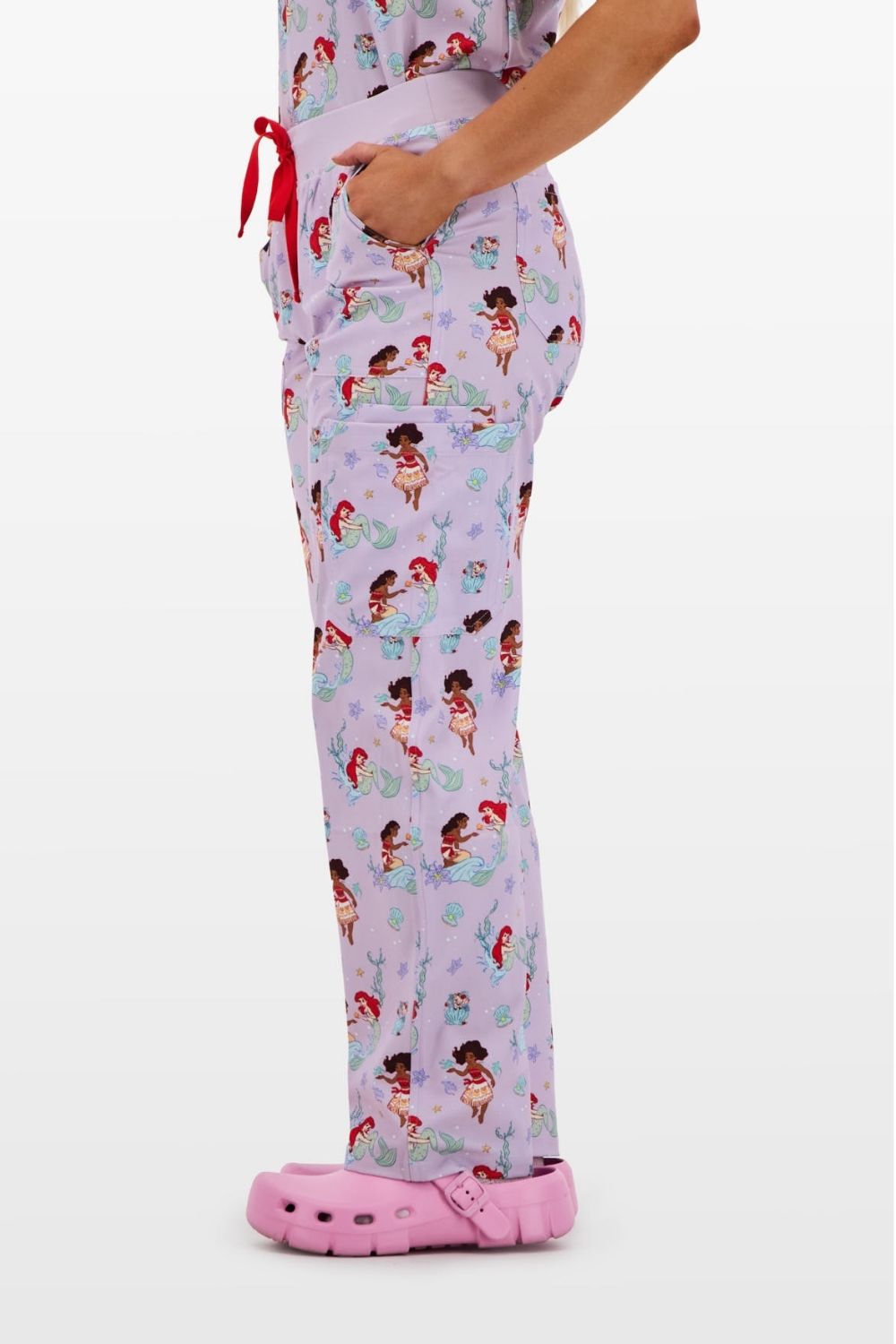 Disney Princess Women’s Cargo Scrub Pants, Ocean of Dreams