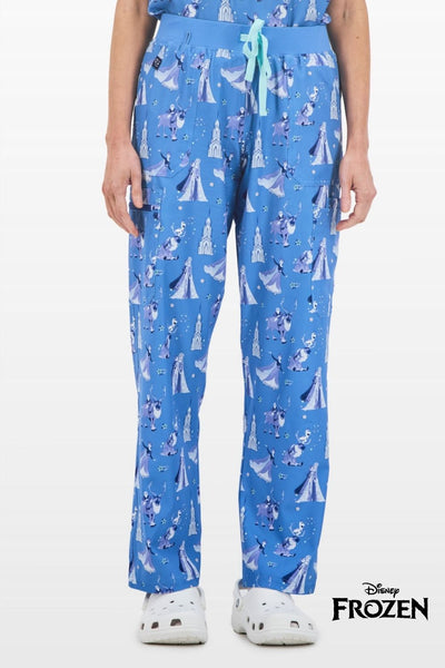 Disney's Frozen Women’s Cargo Scrub Pants, Winter Wishes