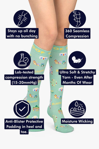 Meet Me in Melbourne Bamboo Compression Socks
