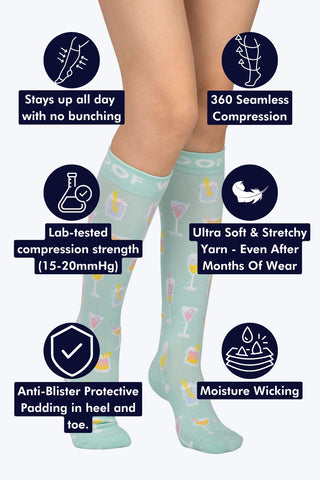 Cocktail Hour Bamboo Compression Socks