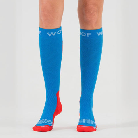 Blue & Red Bamboo Compression Socks