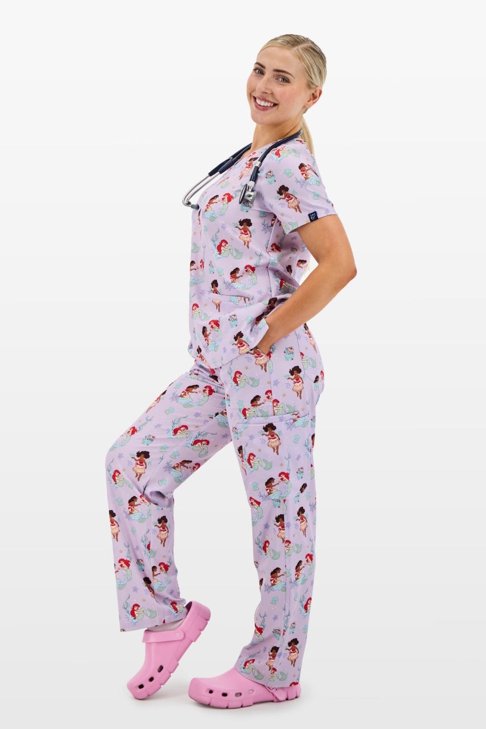 Disney Princess Women’s Scrub Set, Ocean of Dreams