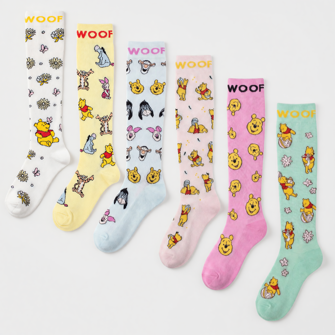 Disney's Winnie the Pooh Bamboo Compression Socks 6 Pack