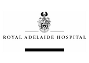Logo of Royal Adelaide Hospital with a black-and-white crest.