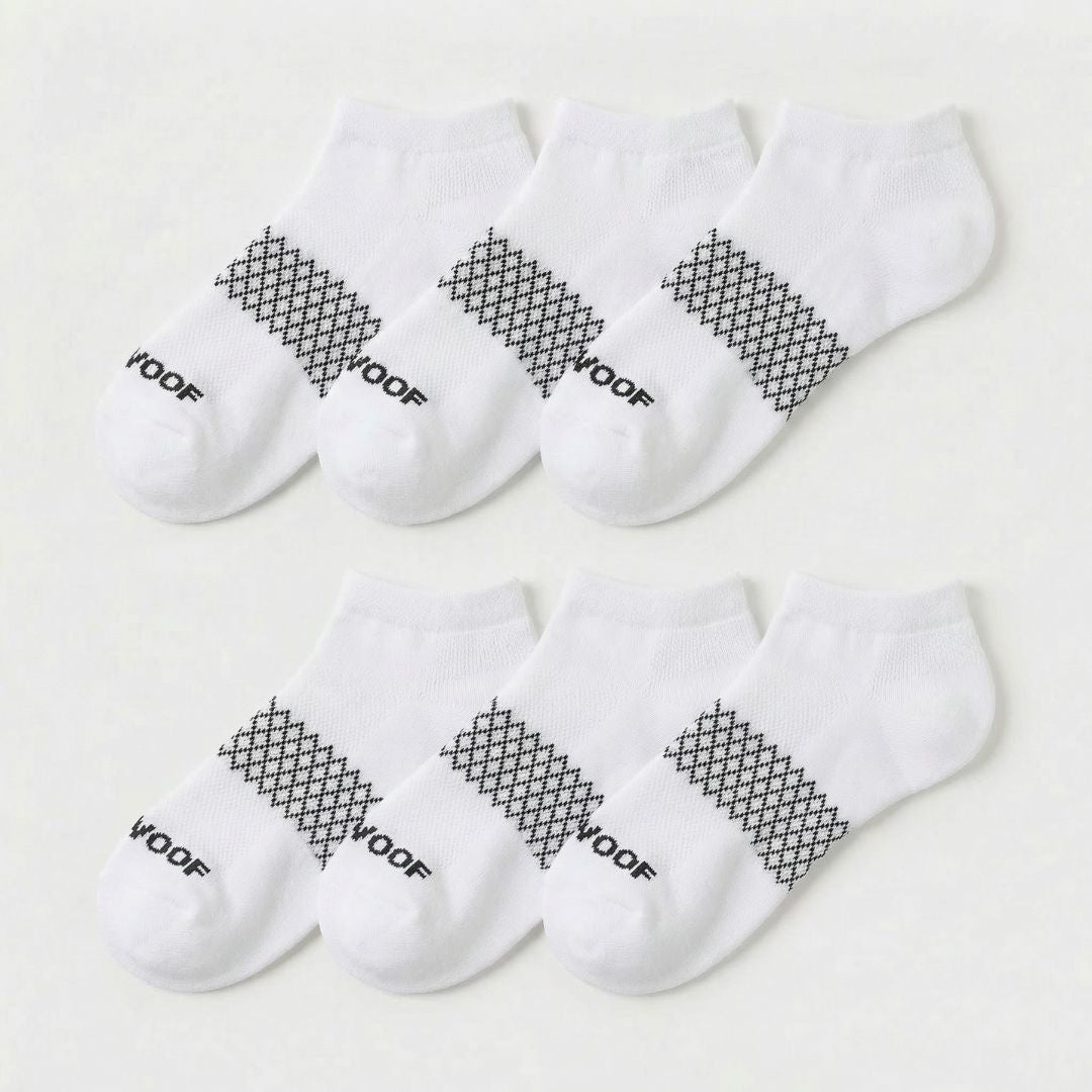 White Bamboo Ankle Compression Socks 6 Pack