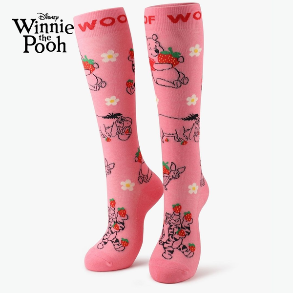 Disney's Winnie The Pooh Bamboo Compression Socks, Strawberry Springtime