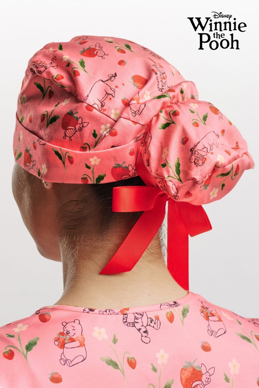 Disney's Winnie The Pooh Women’s Scrub Cap, Strawberry Springtime