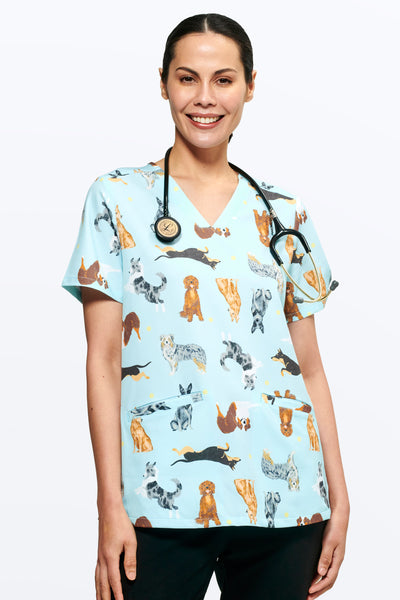 Printed scrubs for women sales