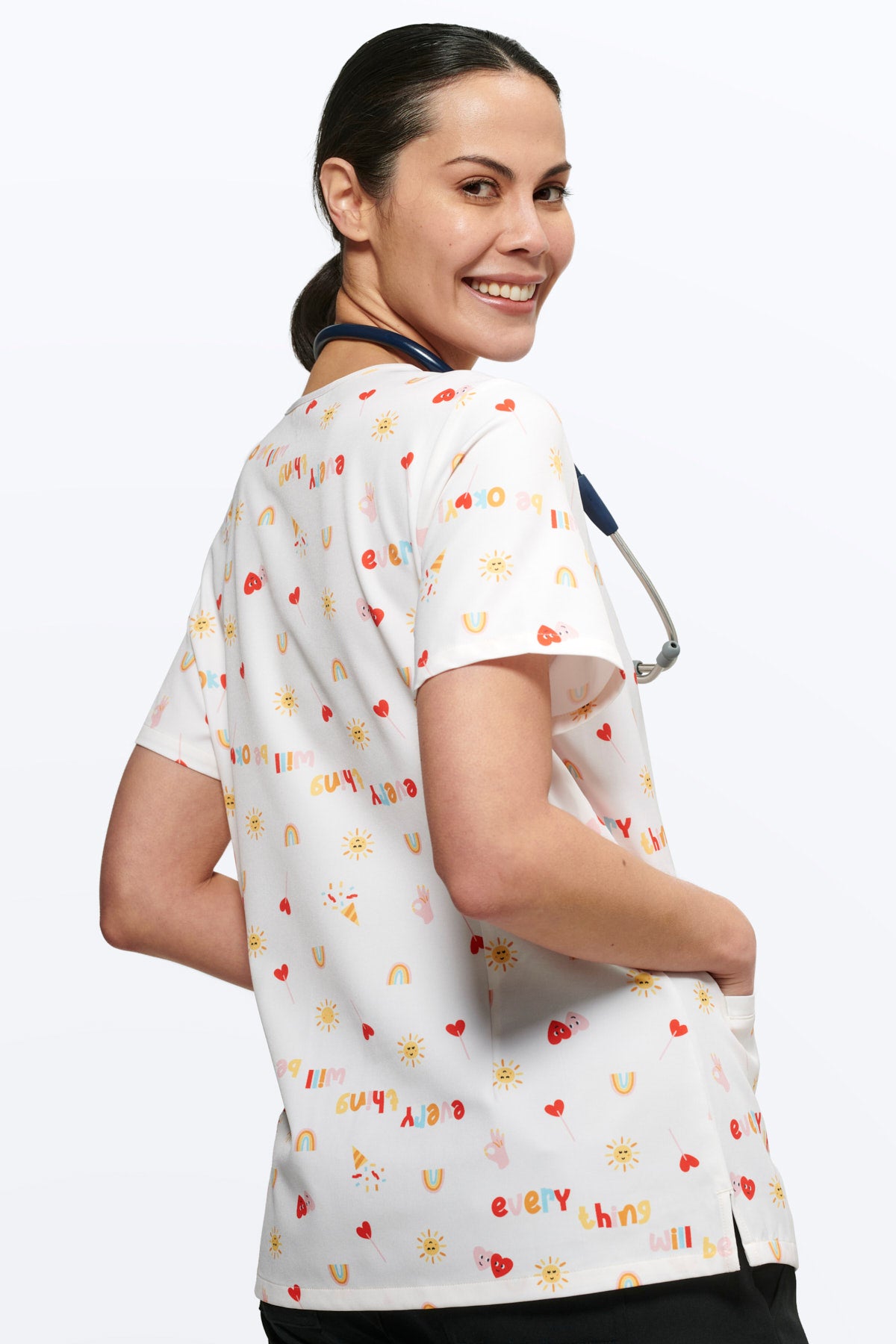 Everything Is Going To Be Okay Women’s 3-Pocket Scrub Top
