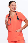 Women's 3-Pocket Scrub Top (Copy) in Whimsical Coral