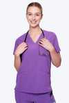 Women's 3-Pocket Scrub Top (Copy) in Double Purple