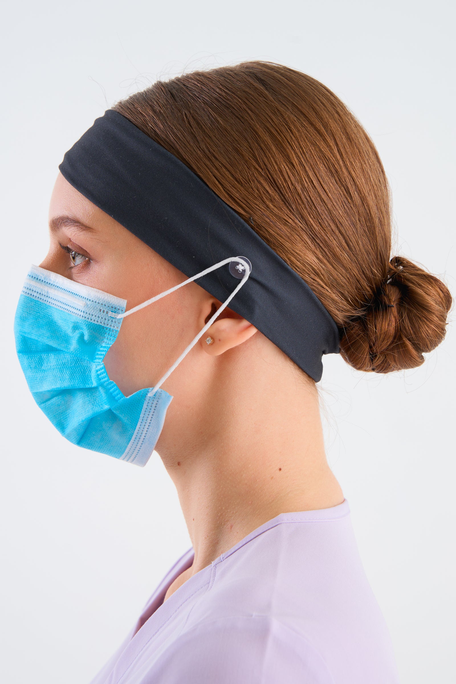 Black Headband and Mask Holder