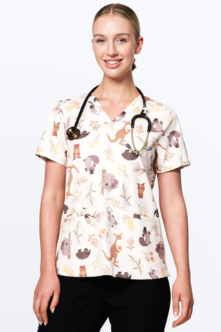 Aussie Natives Women’s 3-Pocket Scrub Top