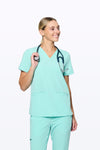 Women's 3-Pocket Scrub Top (Copy) in Hamilton Island Blue