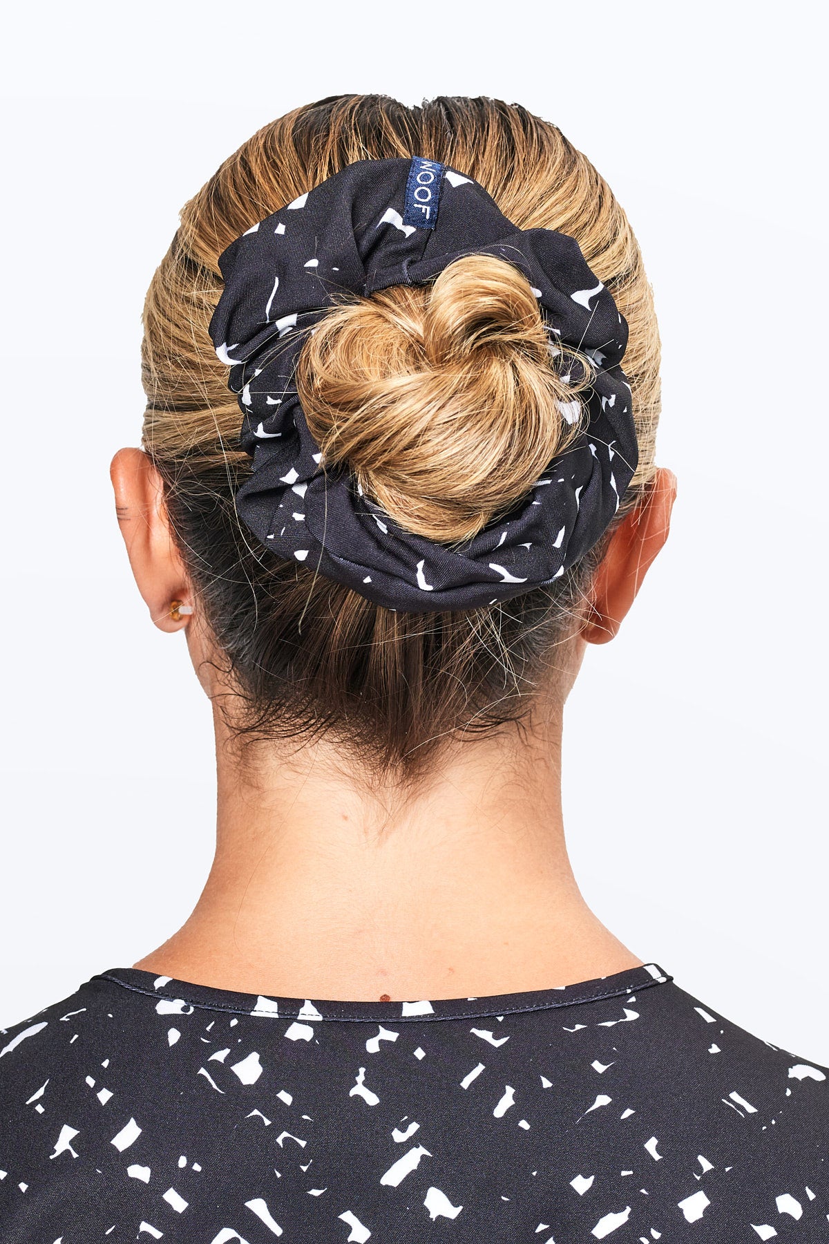 Black & White Confetti Scrunchie