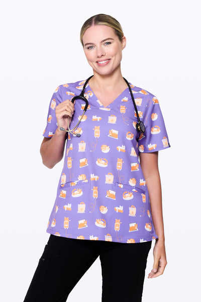 If I Fit I Sit Women’s 3-Pocket Scrub Top