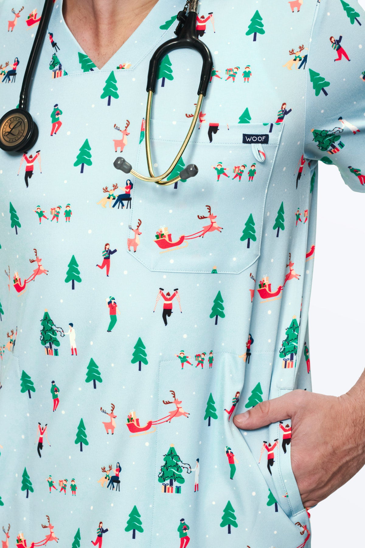 Ho Ho Hospital Men’s 3-Pocket Scrub Top