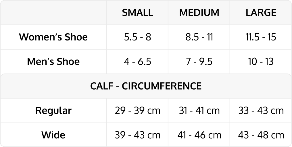 Compression Sizes Compression Socks Sizing Chart | Dr Woof Apparel