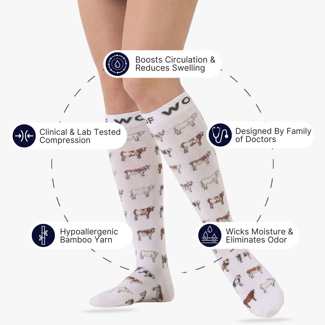 Cows Bamboo Compression Socks