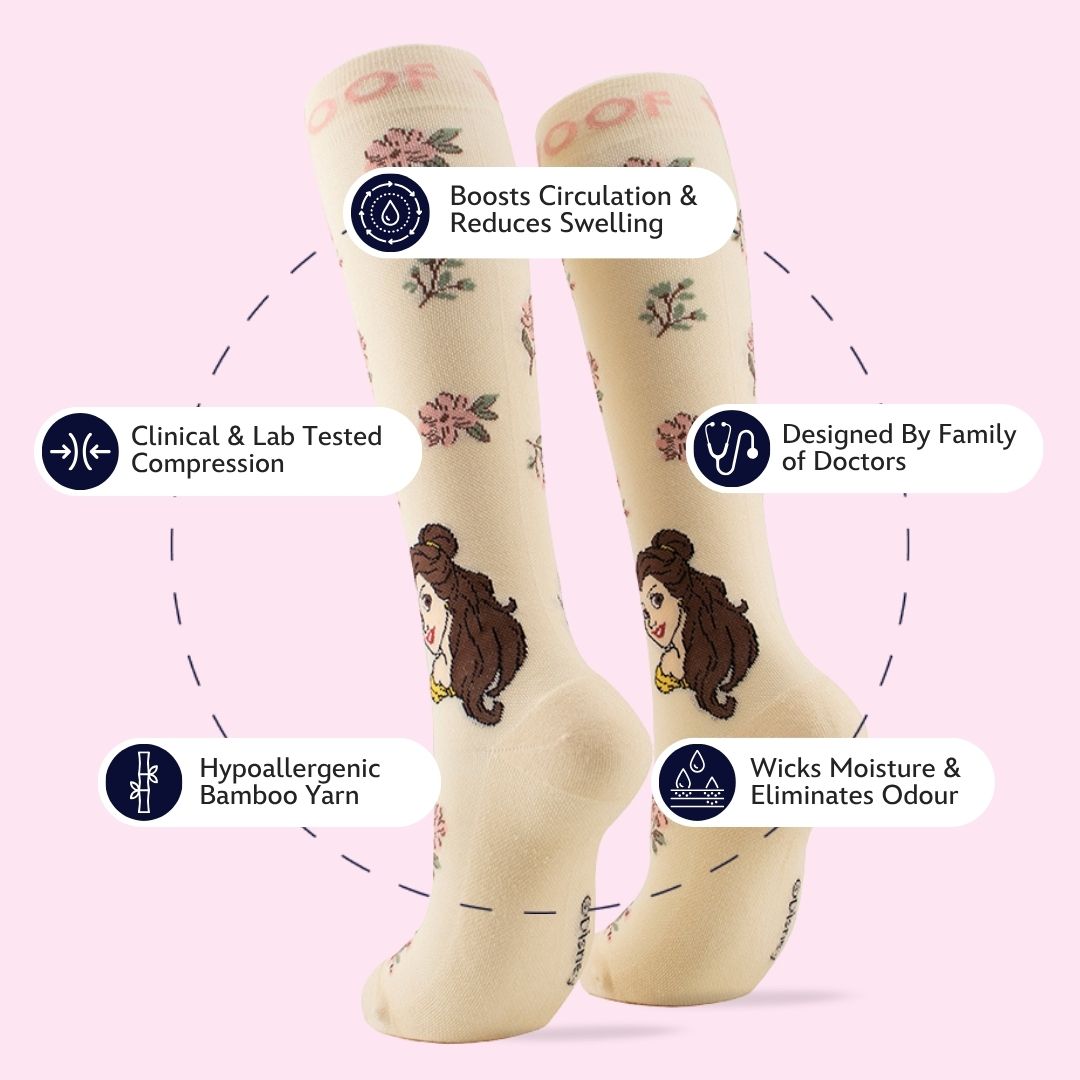 Disney's Beauty and the Beast Bamboo Compression Socks, Belle