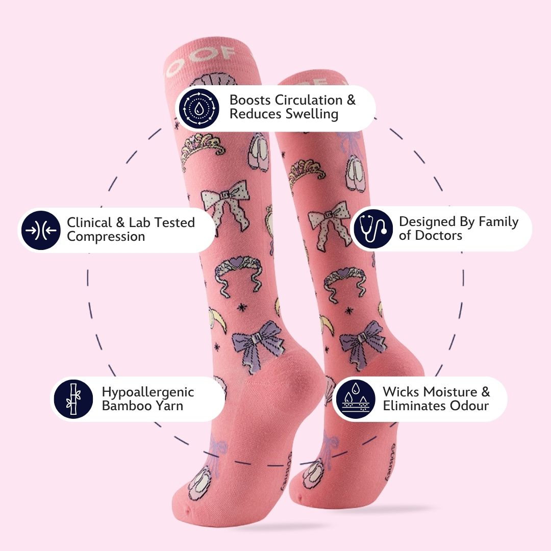 Disney Bamboo Compression Socks, Ready for the Ball
