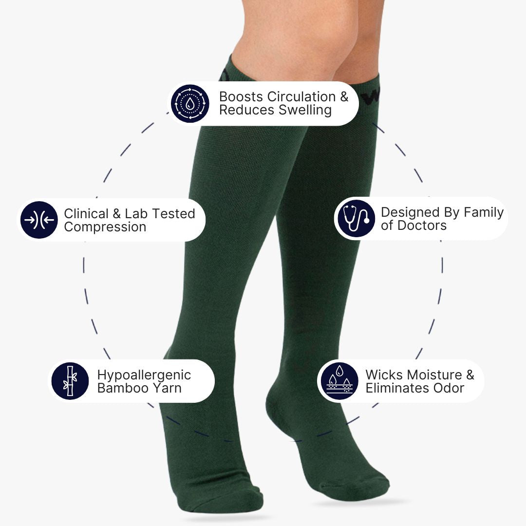 Fern Green Bamboo Compression Socks