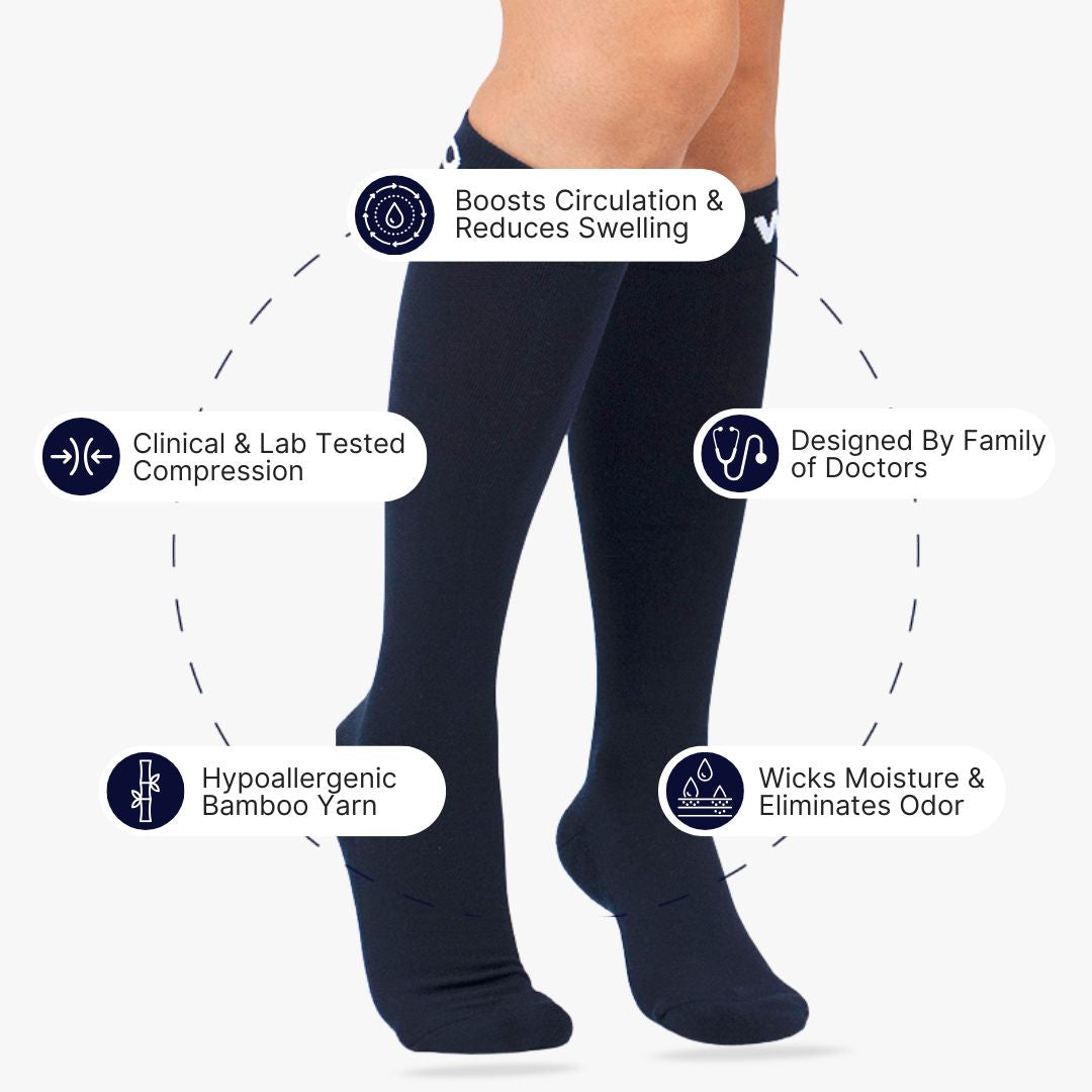 Navy Bamboo Compression Socks