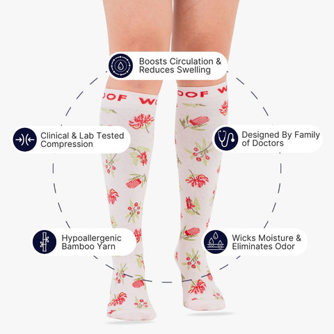 Bushland Blooms Bamboo Compression Socks