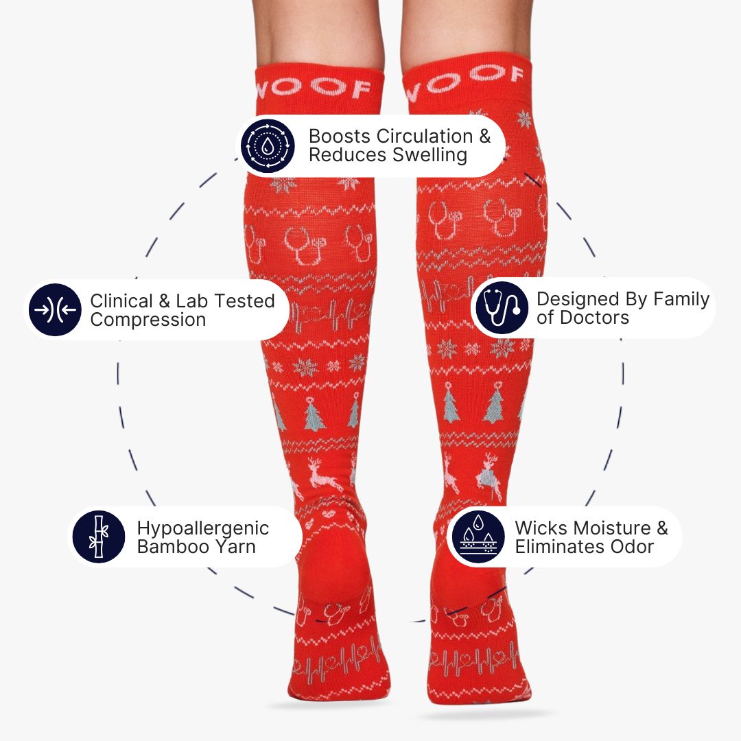 Christmas Sweater Bamboo Compression Socks