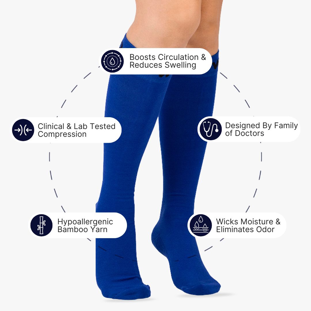 Royal Blue Bamboo Compression Socks
