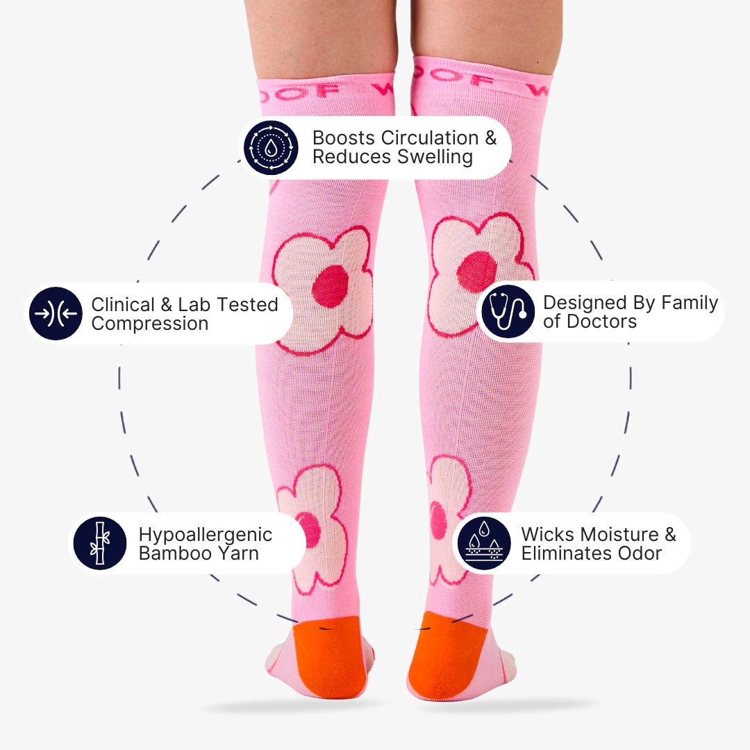 Flower Power Bamboo Compression Socks