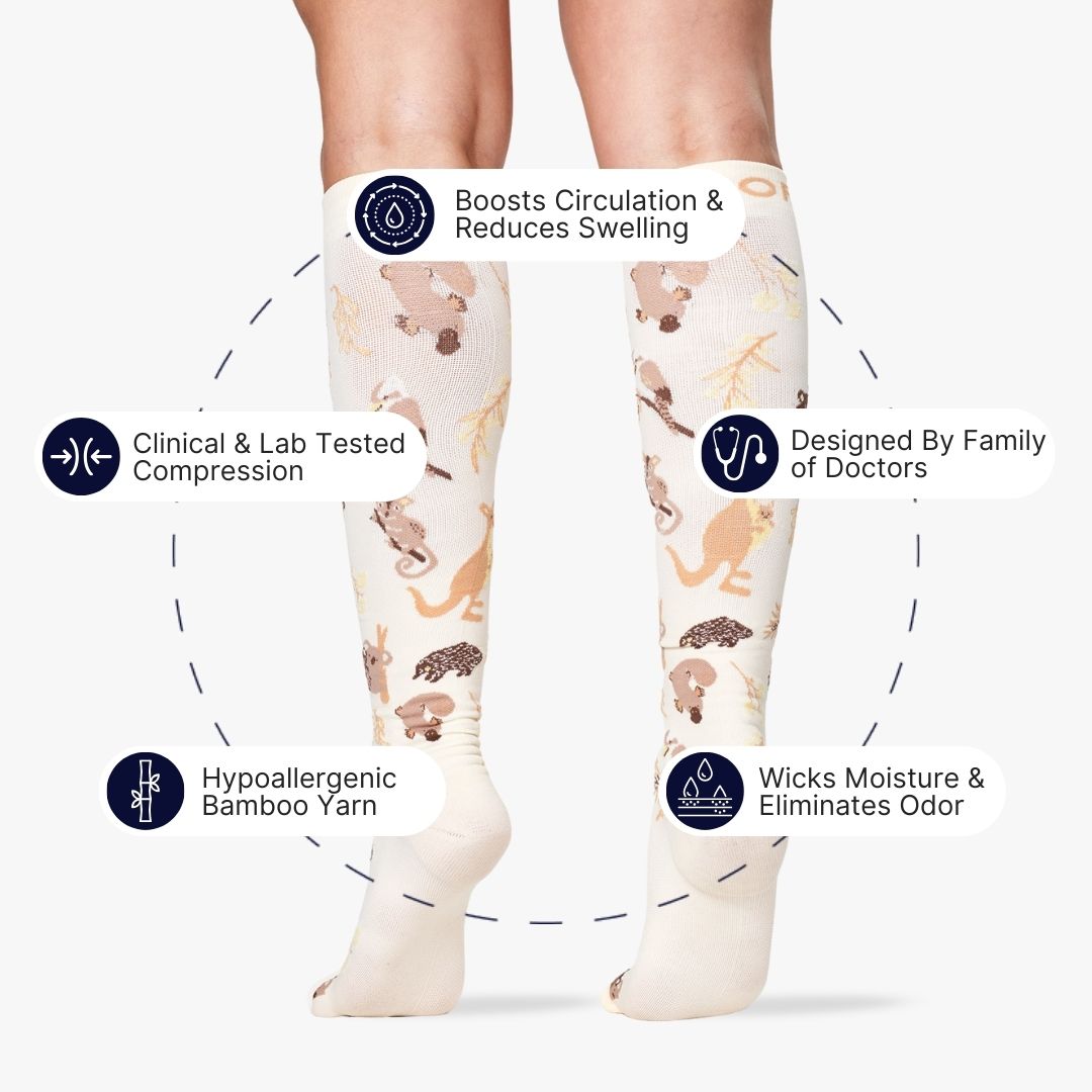 Aussie Natives Bamboo Compression Socks Woof Apparel AU