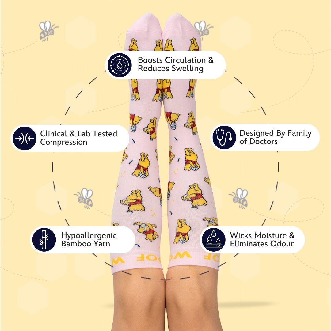 Disney Winnie the Pooh Honey Pot Bamboo Compression Socks