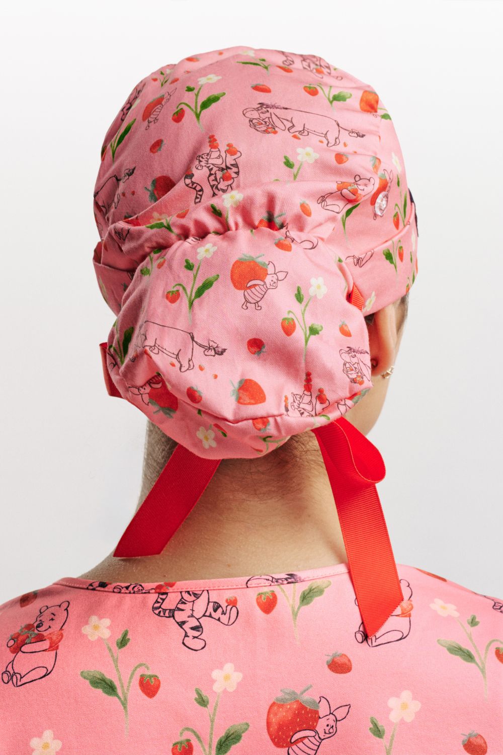 Disney's Winnie The Pooh Women’s Scrub Cap, Strawberry Springtime
