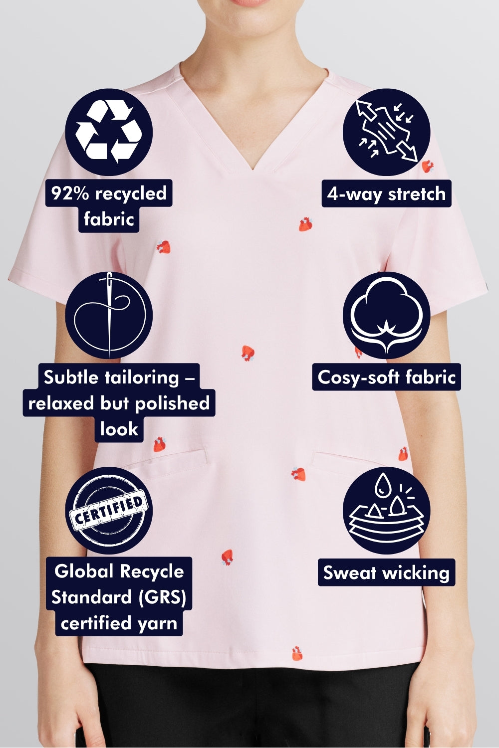 Lub Dub Women’s 3-Pocket Scrub Top