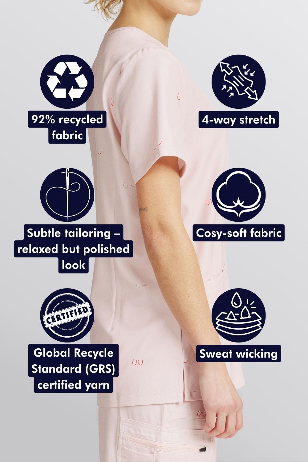 Check Your Boobs Women’s 3-Pocket Scrub Top