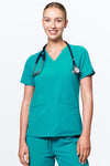 Women's 3-Pocket Scrub Top (Copy) in Mermaid Teal