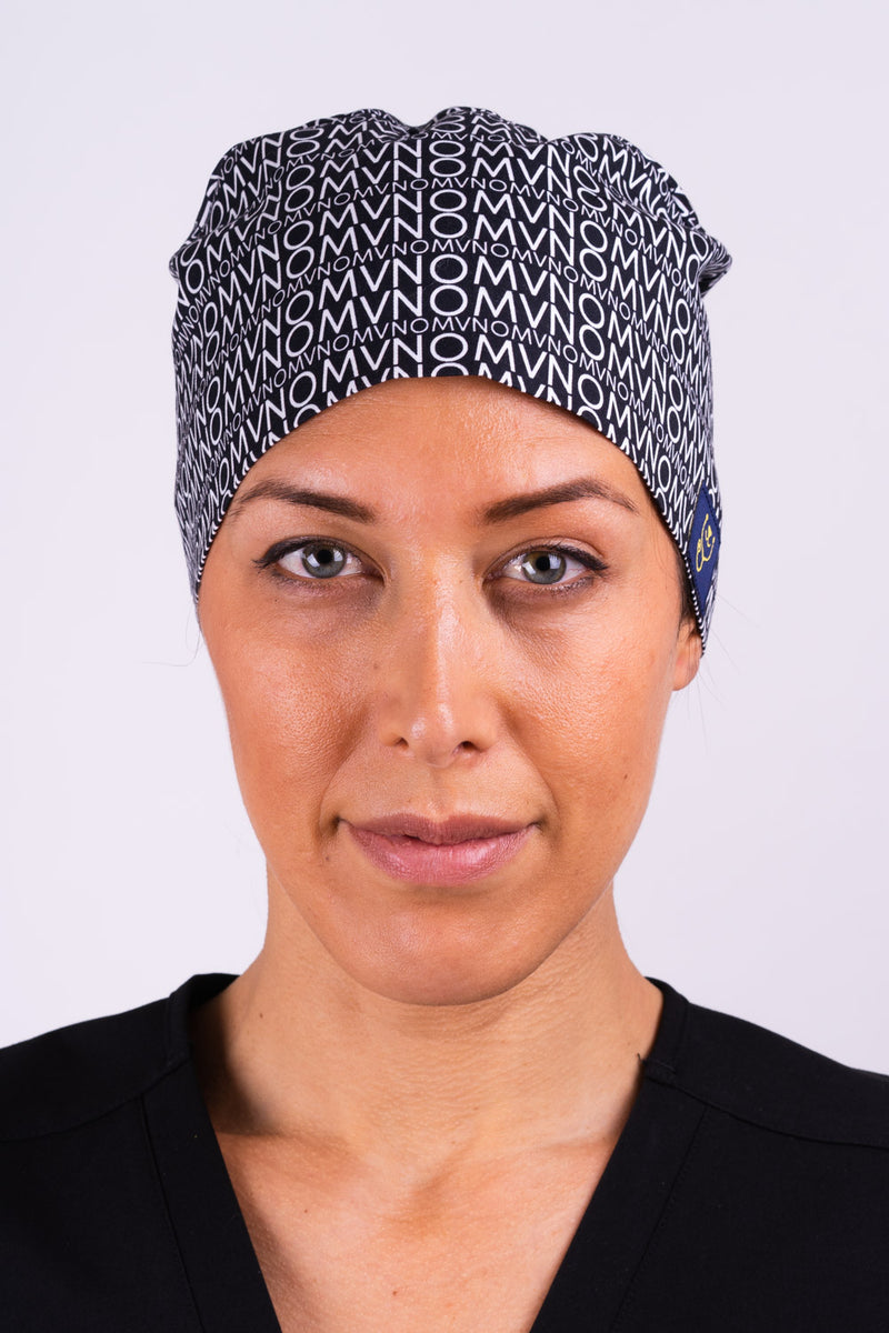 NOMV Black and White Scrub Cap Dr. Woof Apparel AU