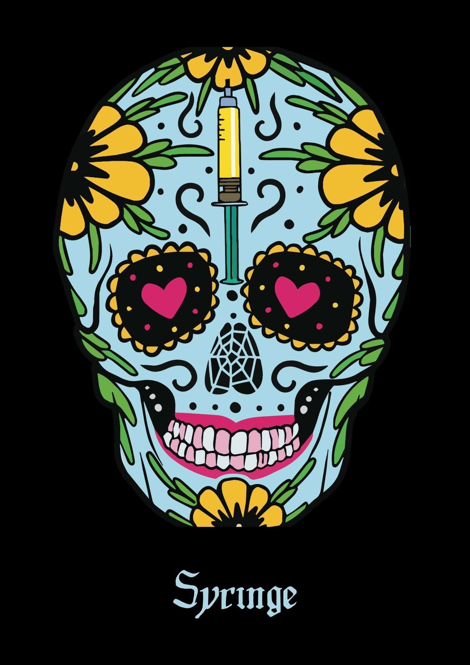 Dr. Woof Sugar Skulls Anesthesia Surgical Scrub Cap Design 