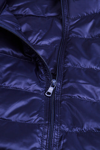 [Navy] Close up of the Dr. Woof Apparel Men's Puffer Vest 